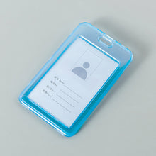 Load image into Gallery viewer, Transparent ID Card Holder Candy Colored Double-sided PP Card Holder Bank Bus Pass Card Case Cover Student Office Supplies