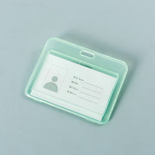 Load image into Gallery viewer, Transparent ID Card Holder Candy Colored Double-sided PP Card Holder Bank Bus Pass Card Case Cover Student Office Supplies