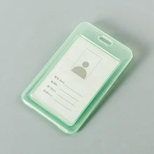 Load image into Gallery viewer, Transparent ID Card Holder Candy Colored Double-sided PP Card Holder Bank Bus Pass Card Case Cover Student Office Supplies