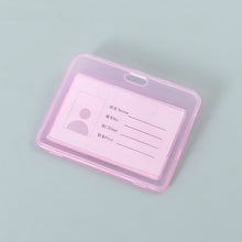 Load image into Gallery viewer, Transparent ID Card Holder Candy Colored Double-sided PP Card Holder Bank Bus Pass Card Case Cover Student Office Supplies