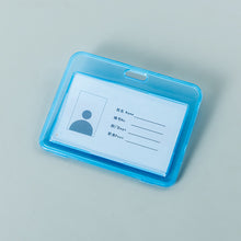 Load image into Gallery viewer, Transparent ID Card Holder Candy Colored Double-sided PP Card Holder Bank Bus Pass Card Case Cover Student Office Supplies