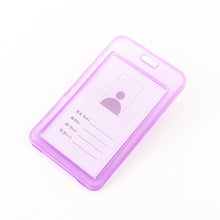 Load image into Gallery viewer, Transparent ID Card Holder Candy Colored Double-sided PP Card Holder Bank Bus Pass Card Case Cover Student Office Supplies