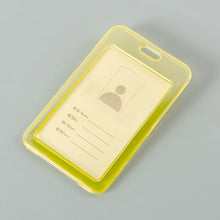 Load image into Gallery viewer, Transparent ID Card Holder Candy Colored Double-sided PP Card Holder Bank Bus Pass Card Case Cover Student Office Supplies
