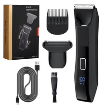 Load image into Gallery viewer, Body Hair Trimmer Shaver for Men Waterproof Dual-Head Stainless Steel Blade Trimmer Rechargeable Wet & Dry Men's Ball Shavers