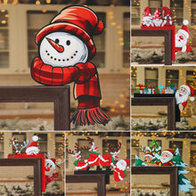 Load image into Gallery viewer, Creative Santa Claus Elk Grinch Christmas Door Hanger Over Door Sign Wood Frame Merry Christmas New Year Decoration