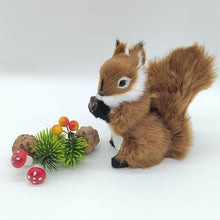 Load image into Gallery viewer, Simulation Mini Squatting Squirrel Model Cute Imitation Squirrel Ornaments Children Birthday Gifts Home Decoration Plush Figures Craft