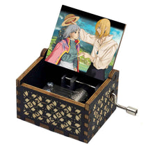 Load image into Gallery viewer, Anime Howl's Moving Castle Black Wooden Music Box Merry Go Round of Life Theme Fans Friends Mechanical Birthday Lovely Gifts