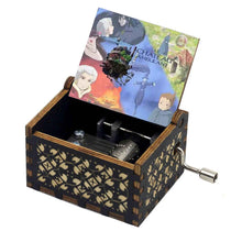 Load image into Gallery viewer, Anime Howl's Moving Castle Black Wooden Music Box Merry Go Round of Life Theme Fans Friends Mechanical Birthday Lovely Gifts