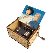 Load image into Gallery viewer, Anime Howl's Moving Castle Black Wooden Music Box Merry Go Round of Life Theme Fans Friends Mechanical Birthday Lovely Gifts