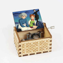 Load image into Gallery viewer, Anime Howl's Moving Castle Black Wooden Music Box Merry Go Round of Life Theme Fans Friends Mechanical Birthday Lovely Gifts