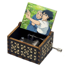 Load image into Gallery viewer, Anime Howl's Moving Castle Black Wooden Music Box Merry Go Round of Life Theme Fans Friends Mechanical Birthday Lovely Gifts
