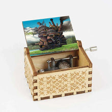 Load image into Gallery viewer, Anime Howl's Moving Castle Black Wooden Music Box Merry Go Round of Life Theme Fans Friends Mechanical Birthday Lovely Gifts