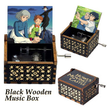 Load image into Gallery viewer, Anime Howl's Moving Castle Black Wooden Music Box Merry Go Round of Life Theme Fans Friends Mechanical Birthday Lovely Gifts