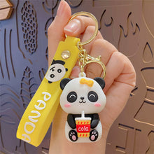 Load image into Gallery viewer, Cute Pandas Car Key Chain Pendant Cartoon Pendant Keychain Delicate Simple Key Chain for Girls Couple Bag Gifts