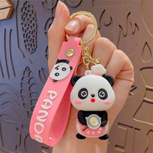 Load image into Gallery viewer, Cute Pandas Car Key Chain Pendant Cartoon Pendant Keychain Delicate Simple Key Chain for Girls Couple Bag Gifts