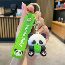 Load image into Gallery viewer, Cute Pandas Car Key Chain Pendant Cartoon Pendant Keychain Delicate Simple Key Chain for Girls Couple Bag Gifts