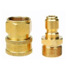 Load image into Gallery viewer, 2Pcs 3/8'' or 1/4" Pressure Washer Adapter Kit M22 14mm 12mm Female Male Swivel to Quick Connect Release Set Nozzles