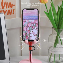 Load image into Gallery viewer, Cell Phone Stand Angle Height Adjustable Bunny Phone Stand for Desk Cute Rabbit Phone Holder Stand for Desk Mobile universal