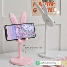 Load image into Gallery viewer, Cell Phone Stand Angle Height Adjustable Bunny Phone Stand for Desk Cute Rabbit Phone Holder Stand for Desk Mobile universal