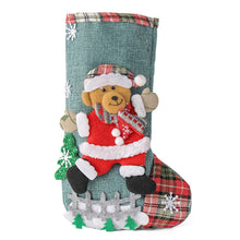 Load image into Gallery viewer, 2025 New Year Christmas Stockings Socks with Snowman Santa Elk Bear Printing Xmas Candy Gift Bag Fireplace Xmas Tree Decoration