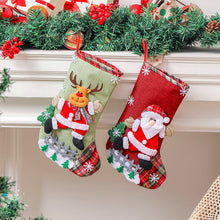 Load image into Gallery viewer, 2025 New Year Christmas Stockings Socks with Snowman Santa Elk Bear Printing Xmas Candy Gift Bag Fireplace Xmas Tree Decoration