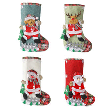 Load image into Gallery viewer, 2025 New Year Christmas Stockings Socks with Snowman Santa Elk Bear Printing Xmas Candy Gift Bag Fireplace Xmas Tree Decoration