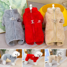 Load image into Gallery viewer, Autumn and Winter Dog Jumpsuit Coat Clothes Pet Clothing Double-Sided Velvet Tide Zipper Four-Leg Fluffy Jacket