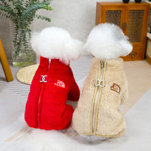 Load image into Gallery viewer, Autumn and Winter Dog Jumpsuit Coat Clothes Pet Clothing Double-Sided Velvet Tide Zipper Four-Leg Fluffy Jacket