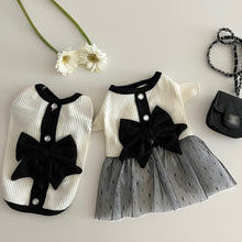 Load image into Gallery viewer, Luxury Dog Dress for Small Dogs Summer Puppy Clothes Bow Lace Dog Skirt Black White Dog T Shirt Girls Dog Costume Chihuahua Vest