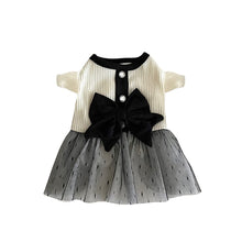 Load image into Gallery viewer, Luxury Dog Dress for Small Dogs Summer Puppy Clothes Bow Lace Dog Skirt Black White Dog T Shirt Girls Dog Costume Chihuahua Vest