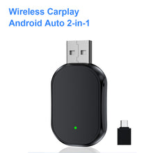 Load image into Gallery viewer, 2in1 Wireless Carplay Adapter Android Auto Smart Box Dongle Bluetooth WiFi Fast Connect Plug And Play