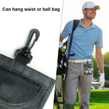 Load image into Gallery viewer, Portable Golf Ball Nylon Mesh Bag With Hook Self-Adhesive Cloth Opening And Closing Storage Bag Golf Supplies