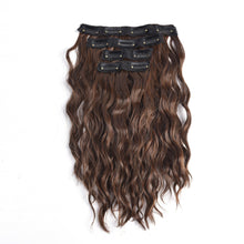 Load image into Gallery viewer, 4pcs Water Ripple Wig with Additional Hair Extensions BB Clips for Replacement Short Roll Ripple Gradient Dyed Wig Pieces
