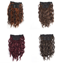 Load image into Gallery viewer, 4pcs Water Ripple Wig with Additional Hair Extensions BB Clips for Replacement Short Roll Ripple Gradient Dyed Wig Pieces