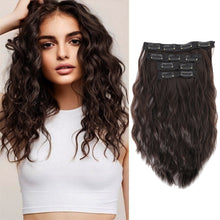 Load image into Gallery viewer, 4pcs Water Ripple Wig with Additional Hair Extensions BB Clips for Replacement Short Roll Ripple Gradient Dyed Wig Pieces