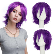 Load image into Gallery viewer, Synthetic Wig Cosplay Wig White Red Green Blue Pink Yellow Hair Short Layer Wig Fake Hair Extension Men Women Party Wig