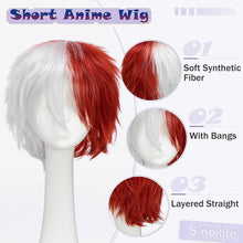 Load image into Gallery viewer, Synthetic Wig Cosplay Wig White Red Green Blue Pink Yellow Hair Short Layer Wig Fake Hair Extension Men Women Party Wig