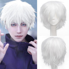 Load image into Gallery viewer, Synthetic Wig Cosplay Wig White Red Green Blue Pink Yellow Hair Short Layer Wig Fake Hair Extension Men Women Party Wig