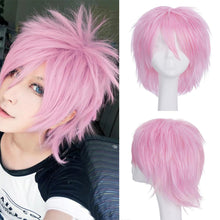 Load image into Gallery viewer, Synthetic Wig Cosplay Wig White Red Green Blue Pink Yellow Hair Short Layer Wig Fake Hair Extension Men Women Party Wig