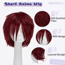Load image into Gallery viewer, Synthetic Wig Cosplay Wig White Red Green Blue Pink Yellow Hair Short Layer Wig Fake Hair Extension Men Women Party Wig