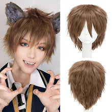 Load image into Gallery viewer, Synthetic Wig Cosplay Wig White Red Green Blue Pink Yellow Hair Short Layer Wig Fake Hair Extension Men Women Party Wig