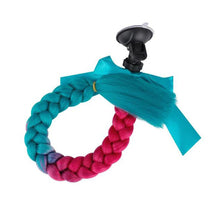 Load image into Gallery viewer, Creative Syntheitc Helmet Pigtails Gradient Ramp Helmet Braids Ponytail Hair with Suction Cup with Bowknot for Motor Bike