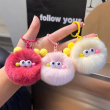 Load image into Gallery viewer, Imitation Otter Rabbit Hair Coal Ball Car Key Imitation Buckle Pendant Plush Ball Creative Doll Book Bag Hanging Gift