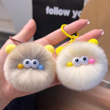 Load image into Gallery viewer, Imitation Otter Rabbit Hair Coal Ball Car Key Imitation Buckle Pendant Plush Ball Creative Doll Book Bag Hanging Gift