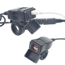 Load image into Gallery viewer, 60W Motorcycle USB PD+QC3.0 Fast Charger Handlebar Dual USB Socket with Switch Voltmeter Power Supply Adapter