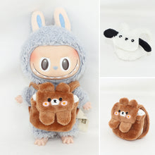 Load image into Gallery viewer, For 17cm Labubu Kawaii Bear Backpack Puppy Backpack Suitable for Labubu2.0 Sit Party Vinyl Blind Box Plush Costume Doll Bag