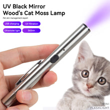 Load image into Gallery viewer, Pet Fungus Detection Waterproof UV Flashlight Cat Moss Tinea Light 365NM UV Black Mirror Skin Ultraviolet Light Wood's Lamp
