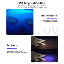 Load image into Gallery viewer, Pet Fungus Detection Waterproof UV Flashlight Cat Moss Tinea Light 365NM UV Black Mirror Skin Ultraviolet Light Wood's Lamp