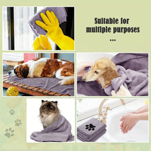Load image into Gallery viewer, Microfiber Bath Tow Embroidered Super Soft Absorbent Quick Thick Dog Cat Blanet For Dogs Bath Grooming Supplies