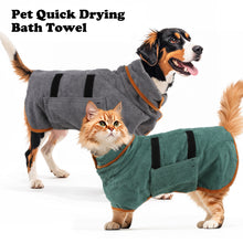 Load image into Gallery viewer, Dog Bathrobe Absorbent Pet Quick Drying Bath Towel Large Small Dogs Cats Clean Absorbent Bathrobe Full Body Wrap